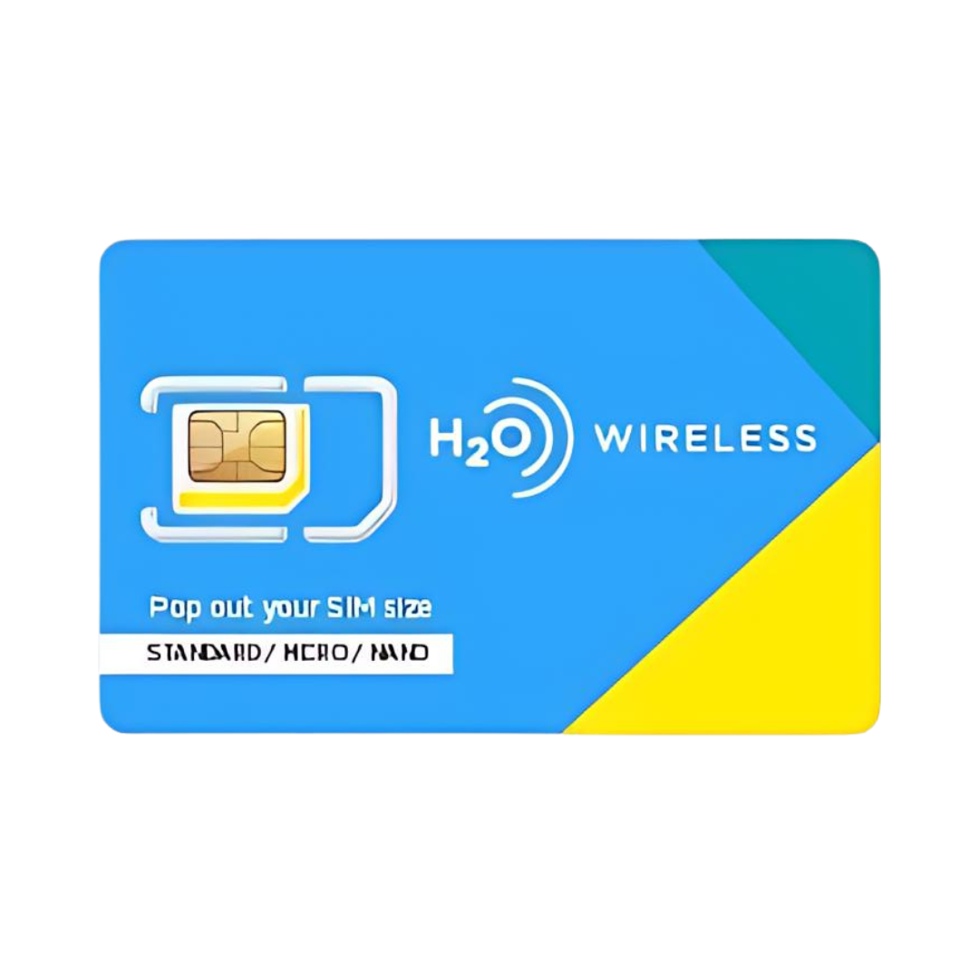 H2O Wireless SIM Card or eSIM + $30 Month Plan