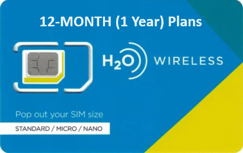 H2O Wireless 12-Month Plans